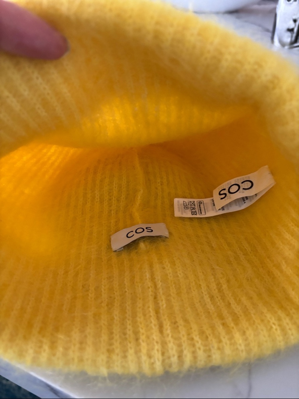 COS Sunny Yellow Ribbed Crew hat